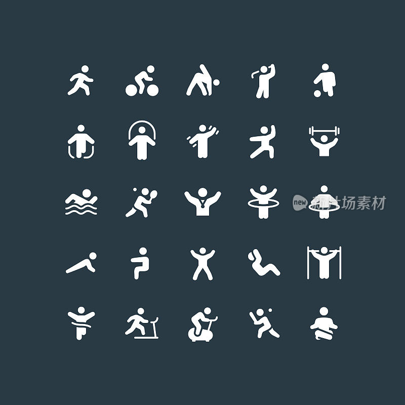 Flat Fitness & Exercising Icons